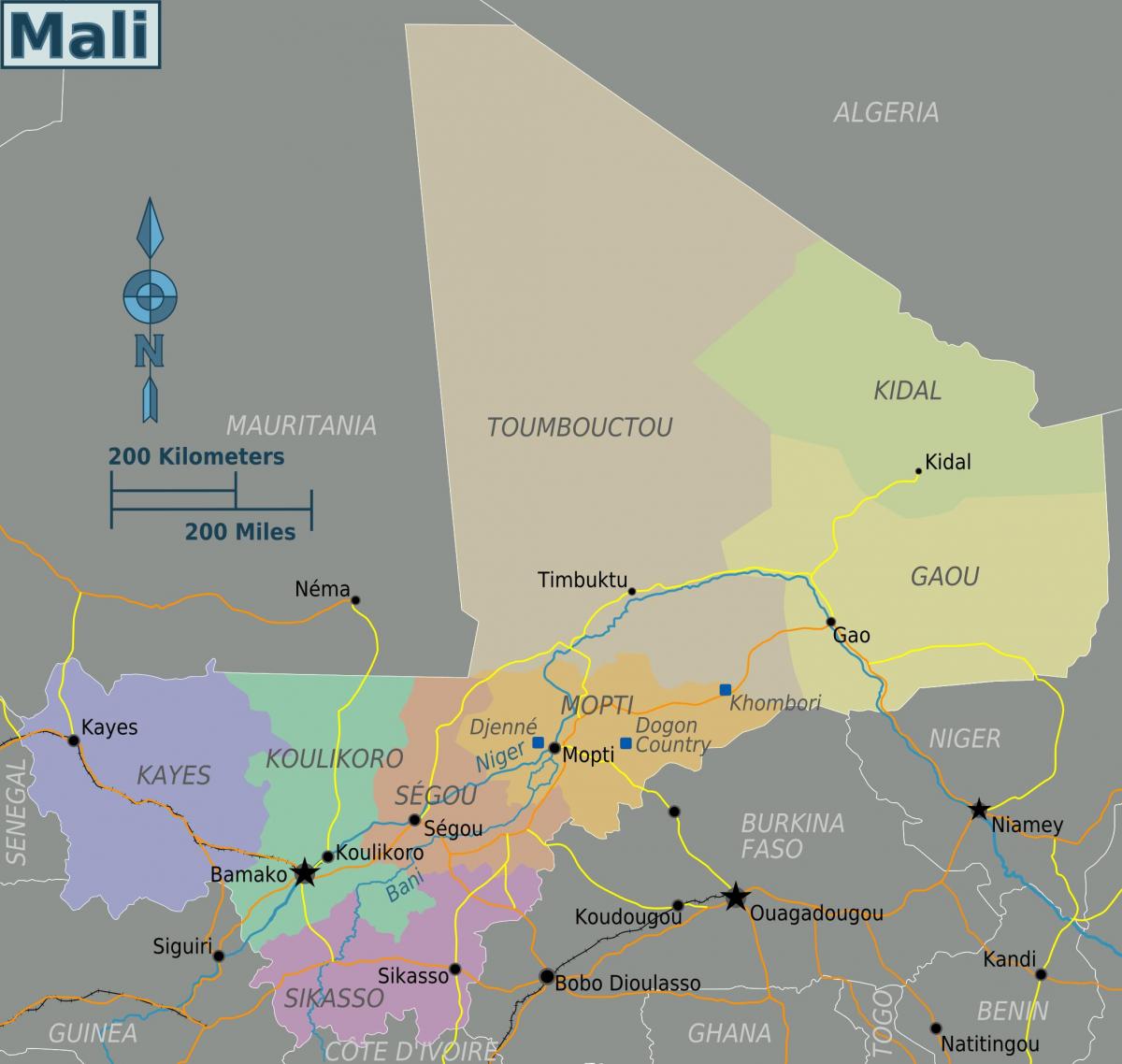 Mali geografia mappa