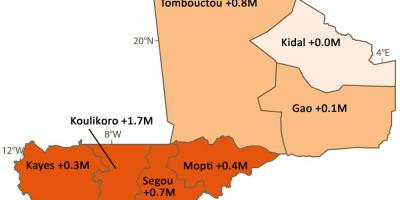 La mappa dei Mali popolazione