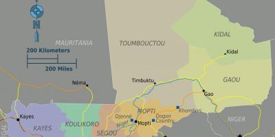 La mappa dei Mali regioni